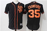 San Francisco Giants #35 Brandon Crawford Black Alternate New Cool Base Jersey,baseball caps,new era cap wholesale,wholesale hats